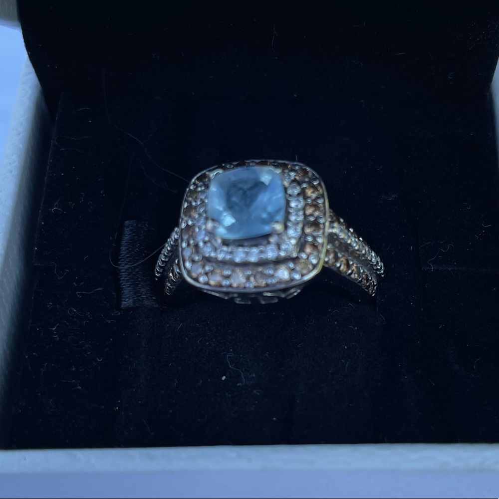 Le Vian Aquamarine and Chocolate Diamonds in 14k White Gold. Only worn a few